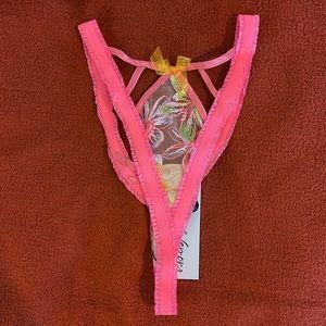 Electric Fields Embroidery Thong Panty